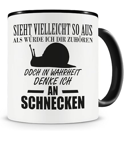 Trendation Spruch-Tasse 'Und Ja Das Ist Topspeed' – Lustiger Schnecken-Spruch, Schwarz, In Deutschland Bedruckt