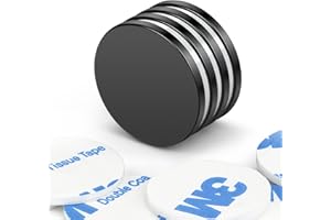 Wukong Nera Magneti al neodimio con autoadesivi, 20 x 2 mm, 4 pezzi extra forti per lavagna bianca, frigorifero, foto, strisce magnetiche, lavagna magnetica, fai da te