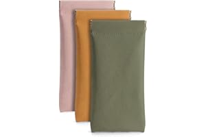 Ldirect 3 Pack Leather Eyeglasses Cases PU Soft Sunglasses Pouch Squeeze Top Portable Glasses Cases for Men Women