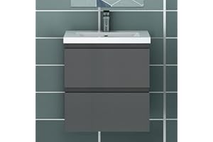 Acezanble gäste wc waschbecken mit unterschrank 50 cm Badmöbel Anthrazit