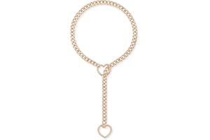 ADEMISHIA Herz O-Ring Slip Chain Halskette für Frauen, handgemachter Punk Gothic Kubanischer Halskette Schmuck Verstellbare Lariat Y-Halskette