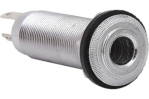 DILWE Presa jack per uscita basso per chitarra elettrica, presa per presa jack per chitarra in metallo Connettore 1/4 pollici per basso elettrico