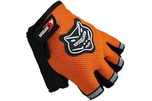 AROYEL Gants de vélo demi-doigts respirants et antidérapants pour la pêche, le patinage à roulettes, la chasse, l'escalade pour filles et garçons