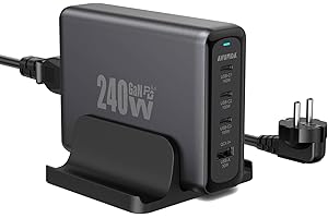 AVUMDA 240W Caricatore USB C GaN PD3.1 140W PD3.0 100W 4 Porte Caricabatterie Rapido Tipo C Alimentatore usb multiplo per MacBook Pro 16" Air iPad Pro Air iPhone14 13 Pro Samsung Galaxy Dell Switch