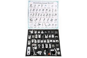 YEQIN 42pcs Domestic Sewing Machine Presser Foot Set for Brother, Babylock, Singer, Janome, Kenmore, and White Low Shank Sewing Machines