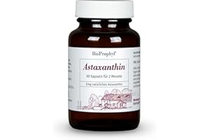 ‎BIOPROPHYL BioProphyl® Astaxanthin - 8 mg reines Astaxanthin als Extrakt aus Heamatococcus pluvialis mit Vitamin E zum Schutz der Zellen vor oxidativem Stress - 60 pflanzliche Kapseln für 2 Monate