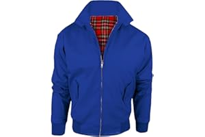 MyShoeStore Harrington Jacket Adults Unisex Mens Ladies Womens Vintage Classic Retro Scooter 1970'S Bomber MOD Skin Tartan Lining Coat Top
