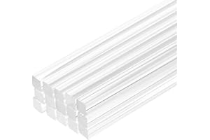 QUARKZMAN 15 Stück Acryl Kunststoffstäbe Quadrat, 3mm x 300mm Acrylstab Transparent für Modellbau DIY, Architekturmodellbau, DIY Sandtisch