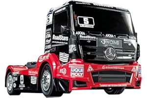 TAMIYA 58683 Mercedes-Benz 1:14 RC M-B Race Truck Actros MP4 TT-01E, ferngesteuertes Auto/Fahrzeug, Modellbau, Bausatz, Hobby, Basteln, Modell, Zusammenbauen, rot/schwarz, Small