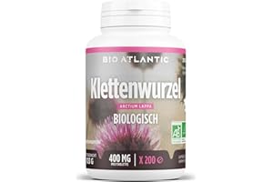 BIO ATLANTIC Bio Klettenwurzel 1200 mg pro Tag - Burdock Root - 200 Tabletten | Premium Naturprodukt & Rein pflanzlich