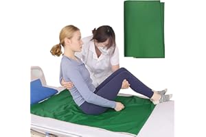 BCUUOZEEING Ściereczka do łóżka, 75 x 135 cm, prześcieradło dla pacjenta, do obracania, przenoszenia i pozycjonowania osób starszych, opieka domowa, szpital, pomoc w przenoszeniu, zielona