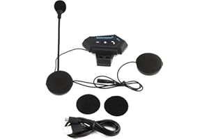 MotorMinds Casque Bluetooth, casque de moto, casque Bluetooth, talkie-walkie, Bluetooth, HiFi stéréo, BT12, 1000 mAh