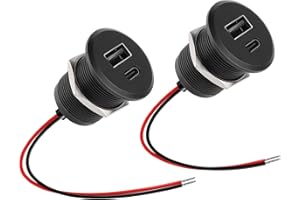 ‎CAMPERXLITE CamperXlite 12V USB Steckdose Wohnmobil QC 3.0 et PD 3.0, Aluminium Yacht USB Einbausteckdose 24V für Wohnwagen Anhänger Van LKW Boot kfz (2 Stk.)