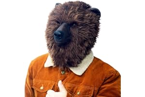 PartyHop Máscara de Peluche de Oso Pardo Máscaras de Cabeza de Animal de Látex Realistas Para Halloween Desfile de Carnaval Fiesta de Disfraces