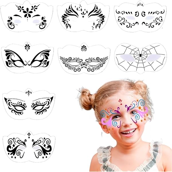 Pochoirs Tatouage Paillettes Noël - Kit 15 Motifs Réutilisables Enfants & Adultes - Design UE - Doux Peau - Fêtes & Maquillage Enfant