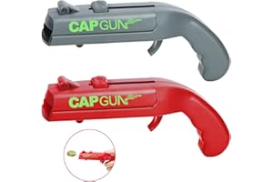 GDGZT Bottle Opener Gun, Pack of 2, Funny Shot Bottle Opener, Beer Gifts for Men, Beer Opener Gun for Use at Home, Bar or Party (Grey, Red)