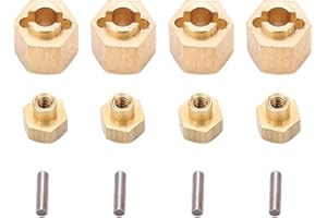 VGEBY Adattatore Esagonale RC Adattatore Esagonale, Combinatore Adattatore Esagonale Esagonale Ruota in Ottone 7MM per Axial SCX24 AXI900811/24 Parti di Aggiornamento per Auto RC