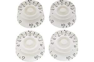 Musiclily Pro Mancino Metrica 18 Splines Manopole Speed Knobs per Chitarra Elettrica Epiphone Les Paul SG Style, Bianco (Set di 4)