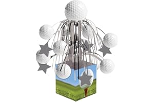Creative Converting Sports Fanatic, Golf Centerpiece with Mini Cascade and Base, White