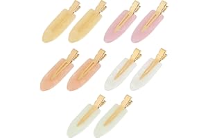 LUSOFIE 10 Piezas Pinzas para el Cabello sin Costuras para Mujer Pinzas para el Cabello para Maquillaje Pinzas para el Cabello Planas de Resina a Pinzas para el Cabello con Flequillo Jaspeado