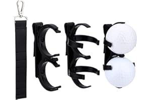 SUPERFINDINGS 1Pc Supporto per Tee da Golf in Pelle PU Supporto per Palline da Golf con 3 Pz Supporto per Palline A Doppia Clip in Plastica ABS per Accessori per Attrezzi Sportivi da Golf