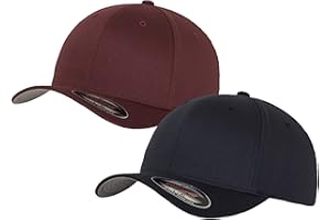 HLKAUF 2er Flexfit Unisex Wooly Combed Cap Baseball Caps graue Unterseite S M L XL XXL Basecap Mütze