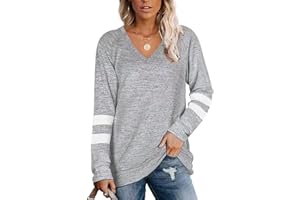 Famulily Striped Jumpers for Women UK Baggy Long Sleeve Pullover Sweater Tops S-XXL