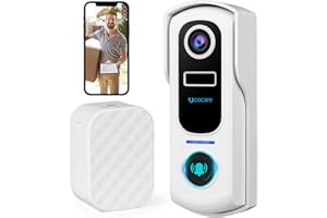 UCOCARE Video Doorbell Wireless, 2K/3MP Wireless WiFi Doorbell Camera with Chime, Works with Alexa,180 Day Battery Life for 1 Charge, Human/Vehicle Detection, 2-Way Audio, Night Vision, IP67