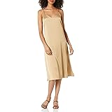 The Drop Ana Abito sottoveste, con scollo a V, effetto seta da Donna