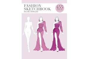 Fashion Sketchbook Figure Template: 455 Large Female Figure Template for easily Sketching Your Fashion Design Styles with thin lines