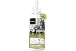 ANIMIGO Gocce Antiprurito per Cani e Gatti, 250ml di Gocce Appetibili, Rimedi Dermatite Cane e Gatto, Supporto Naturale Contro Allergie, Eruzioni Cutanee e Prurito Cane e Gatto