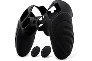 PlayVital Cover per ps5 Edge Controller Custodia Joystick Silicone Protettiva Skin Antiscivolo con Gommini Coprilevette Analogiche per ps5 Edge Wireless Controller-Guardian-Nero
