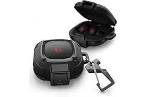 Dexnor Etui do Beats Fits Pro (2021), Przezroczyste + Karabińczyk, Wstrząsoodporne,czarny