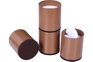 Ezprotekt Bed Risers Heavy Duty Furniture Risers for Sofa Table Couch Lift Height of 2 Inches, Bottom Pad Protect Floors, Solid Steel Offer Strong Support, Set of 4 (Brown, Round)