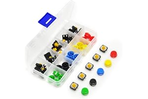 Gikfun 12x12x7.3 mm Tact Tactile Push Button Momentary SMD PCB Switch with Cap for Arduino (Pack of 25pcs) AE1027U