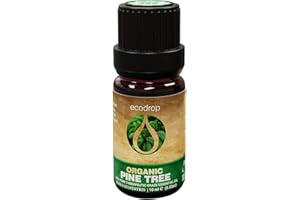 ECODROP ESSENTIAL OILS Pine Essential Oil, Cosmos Certified Organic,100% Pure Austrian Pine Needle Oil, Therapeutic Grade for Aromatherapy, 10ml, Free E-Book Included