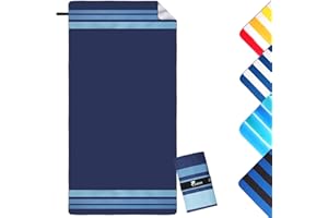 Jokisa Toalla Playa Grande 90x180cm Toalla Microfibra,Toallas de Playa Compacta y Resistente a la Arena,Toalla Playa Hombre Adecuada para Playa,Gimnasio,Viajes,Sauna (Azul Marino-Claro, 180x90cm)