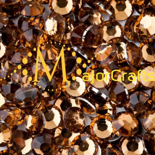 MajorCrafts 1000pcs Topaz Brown 5mm ss20 Flat Back Round Resin Rhinestones