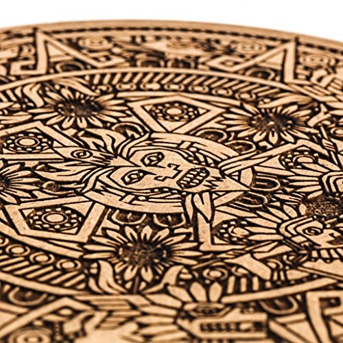 A.P. Donovan – Glasuntersetzer mit Lasergravur – aus MDF – für die Bar, Küche, Wohnzimmer – rutschfest – Tischset für Gläser rund und eckig – 8er Set, Rund Ø 9,5 cm - 4