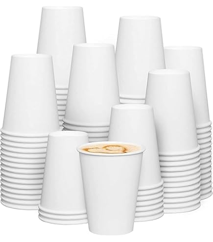 100 Pack 7oz White Paper Cups - Biodegradable Disposable Cups For Hot & Cold Drinks, Leak-Resistant, Eco-Friendly 12 thumbnail image