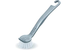 Addis - Spazzola Rotonda per pentole, in Lino, plastica, Metallic, 5 x 4 x 21 cm