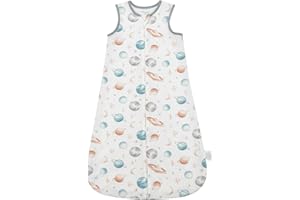 SIMYJOY ENJOY THE SIMPLICITY SIMYJOY Baby Sleeping Bag 1.0 TOG Bamboo Newborn Sleeping Bag 0-6 Months, Soft Sleeping Bag for Baby with 2-Way Zipper，Planet