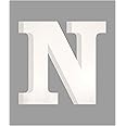AmericanElm 6 Inch White Wooden N Letter- English Upper Case Alphabets Cutouts for Art and Craft Work (N_White_6 in x 11mm)