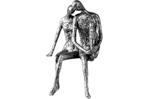 CASABLANCA MODERNES DESIGN Casablanca rzeźba - figurka dekoracyjna Couple - para - żywica poliestrowa - kolor: antyczne srebro wysokość 25 cm