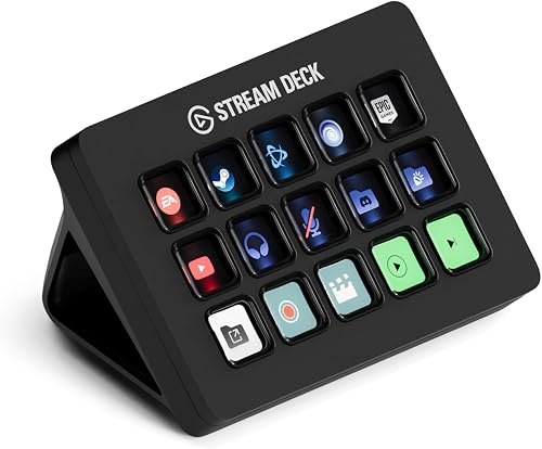 Elgato Stream Deck MK.2 - Studio Controller, 15 Macro Keys, Triggering Action in Apps and Software such as OBS, Twitch, YouTube and More, for Mac and PC