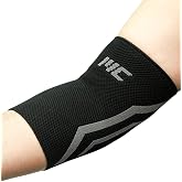MuscleCloth Elastic Sports Elbow Pad Single Pack Black