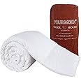 YOUR MOON Luxurious Wool Comforter Twin Size for All Seasons, 100% Natural Australian Wool Duvet Insert, Hypoallergenic Premium Wool Filled Comforter, Noiseless Cotton Cover,(Original White)
