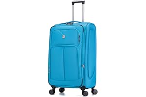 ATX LUGGAGE EST. 1991 ATX Luggage Large Suitcase Expandable Soft Shell Durable Lightweight Hold Check in Trolley Case with 4 Dual Spinner Wheels and Built-in 3 Digit Combination Lock (Teal, 109Liters)