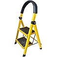 Asian Paints TruCare 2-Steps Trendy Steel Ladder, Foldable Ladder for Home & Office use, Durable, Wide, Anti-Skid, Lightweight & Easy to Carry, with 5 Years Warranty (Yellow)