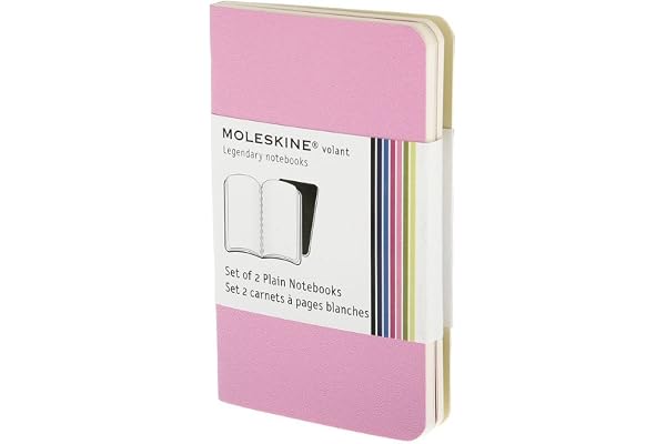 Moleskine Carnet Volant blanc Très petit format Set de 2 pièces Rose Couverture souple 6.5 x 10.5 cm
